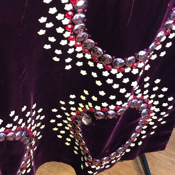 Vintage 60’s velvet sequin beaded sequin cape - Picture 7 of 16